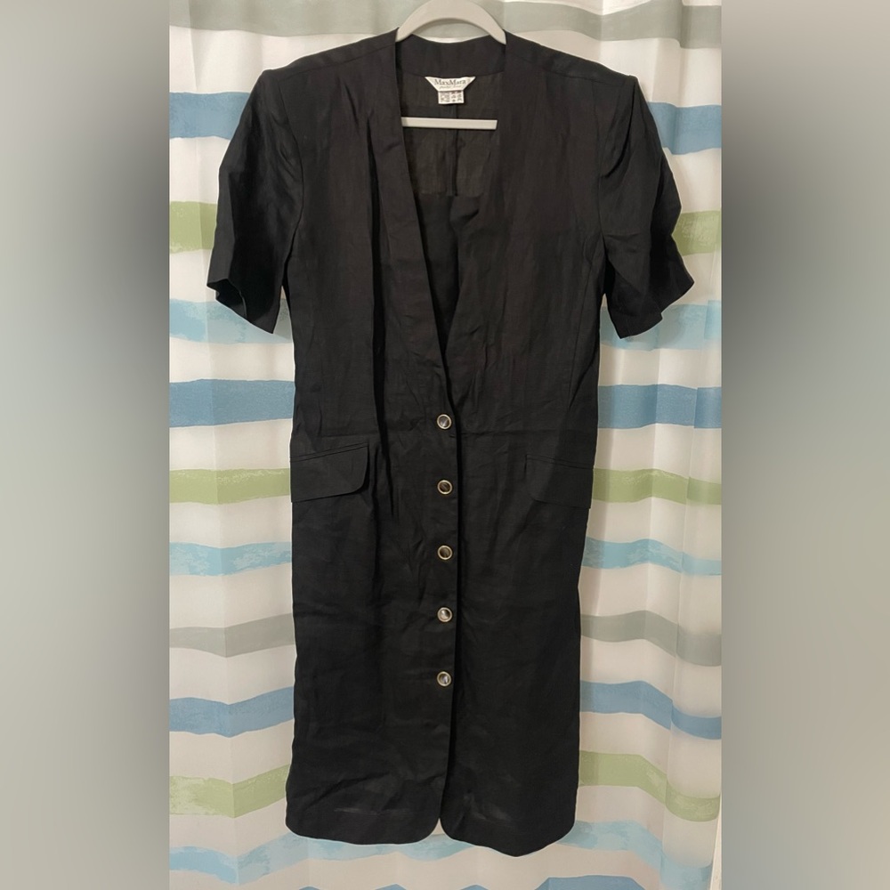 MaxMara Charcoal Short Sleeve Dress
